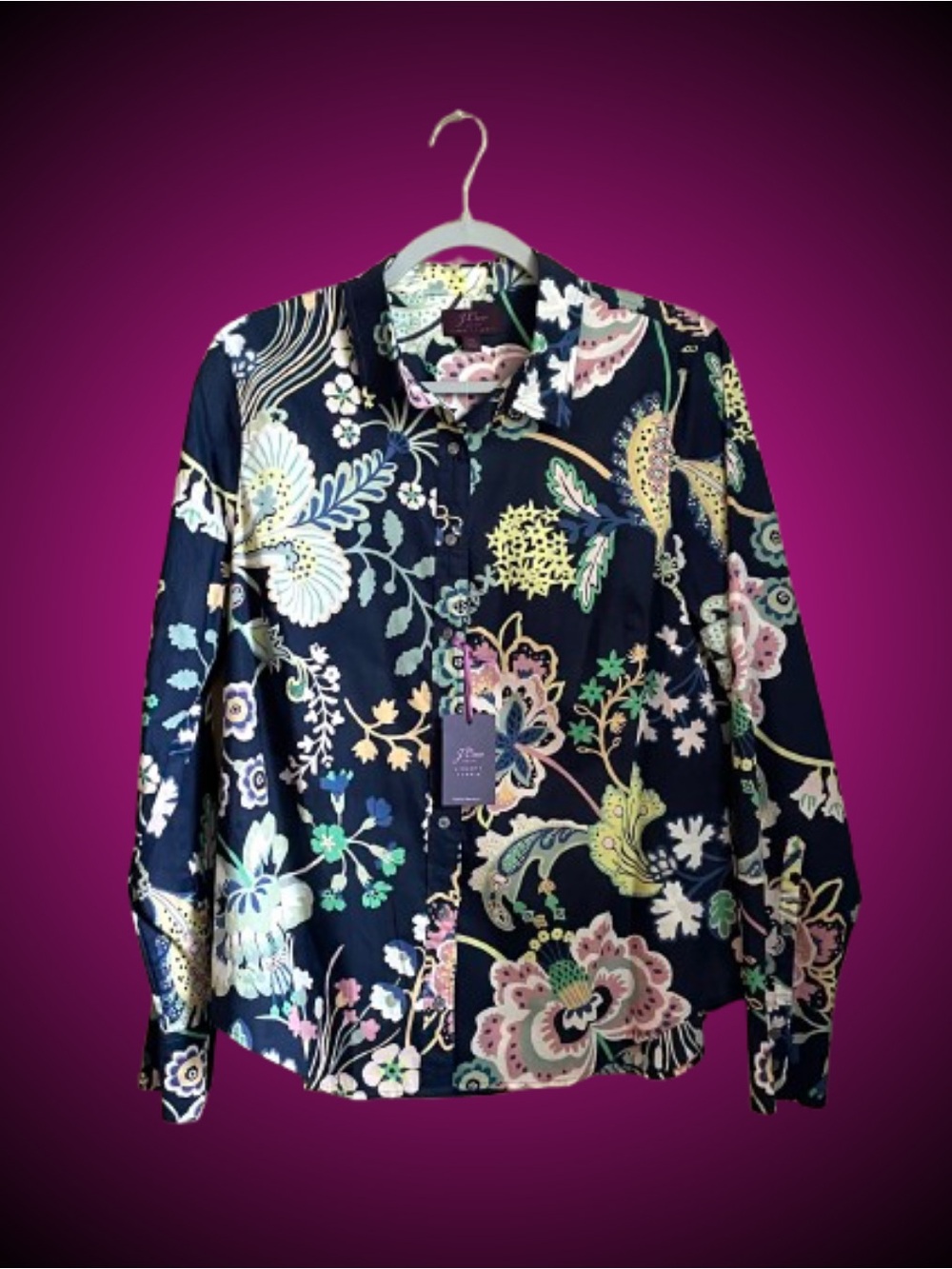 NWT J. Crew x Liberty fabric button front floral print shirt sz 14